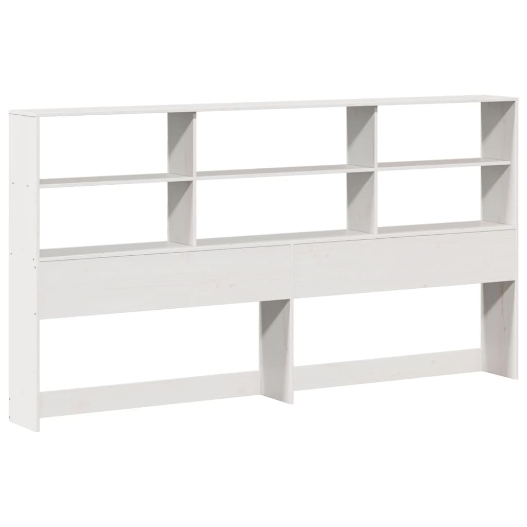 vidaXL Massivholzbett mit Regal ohne Matratze Weiß 180x200 cm