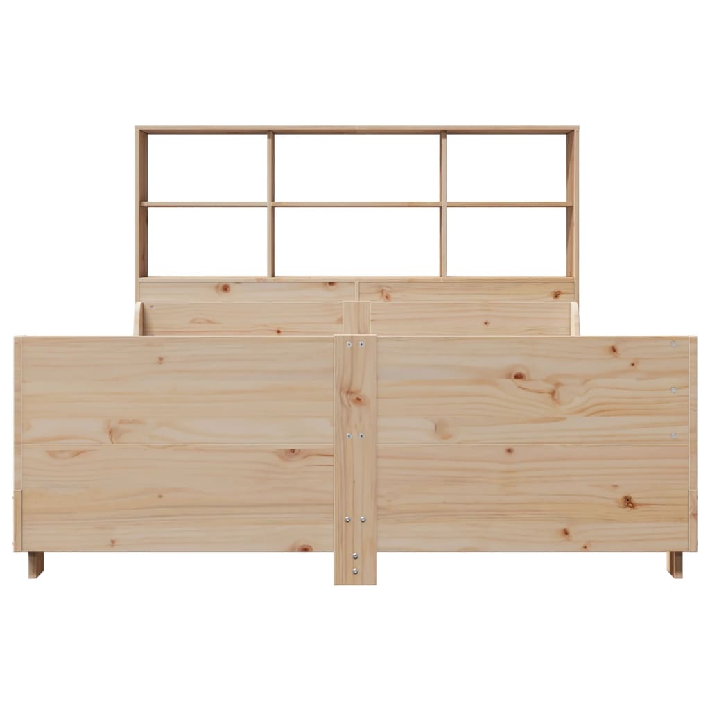 vidaXL Massivholzbett mit Regal ohne Matratze 160x200 cm Massivholz