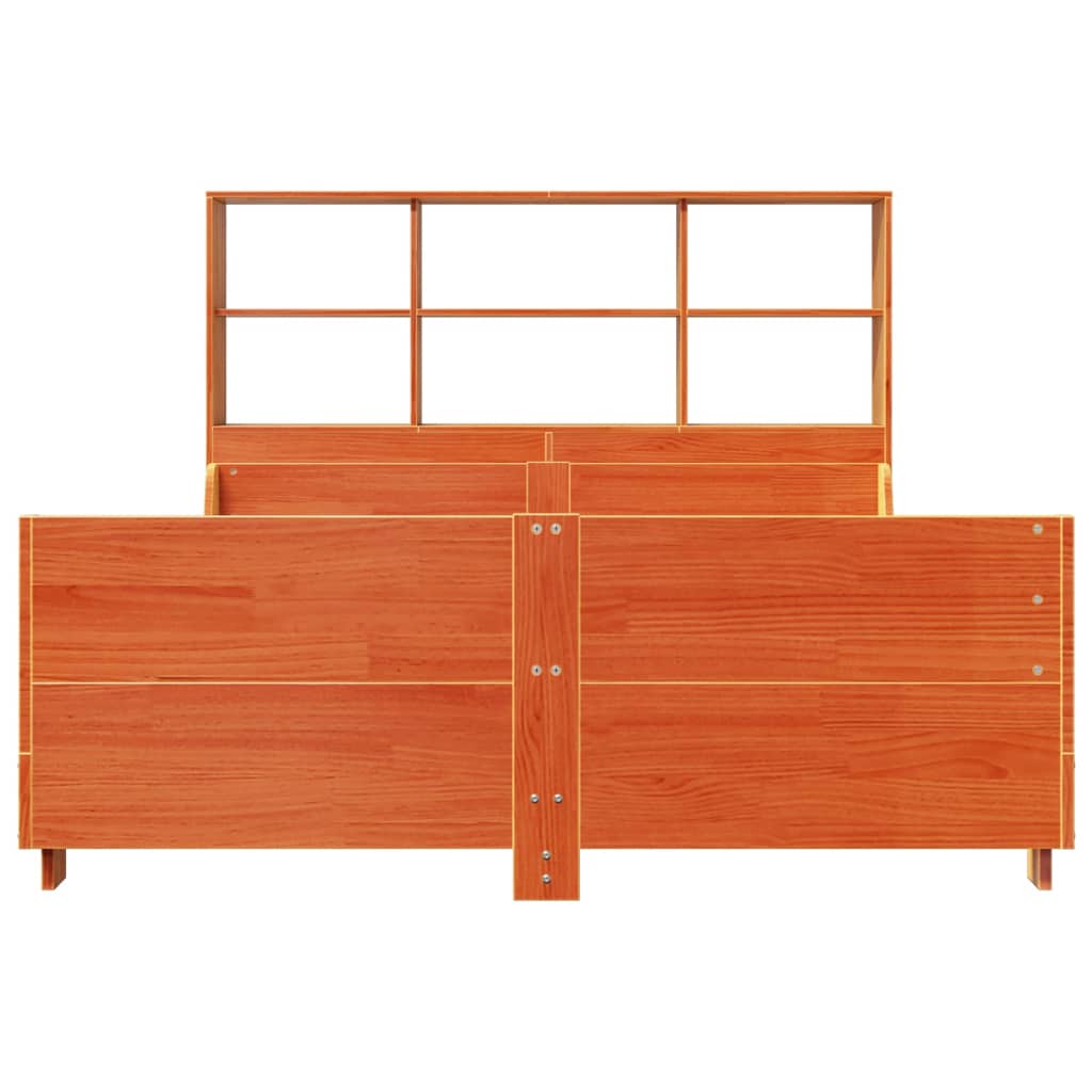 vidaXL Massivholzbett ohne Matratze Wachsbraun 160x200 cm Massivholz