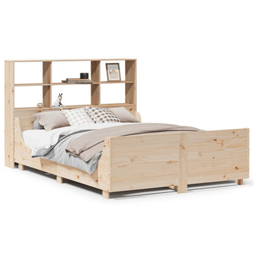 vidaXL Massivholzbett mit Regal ohne Matratze 140x200 cm