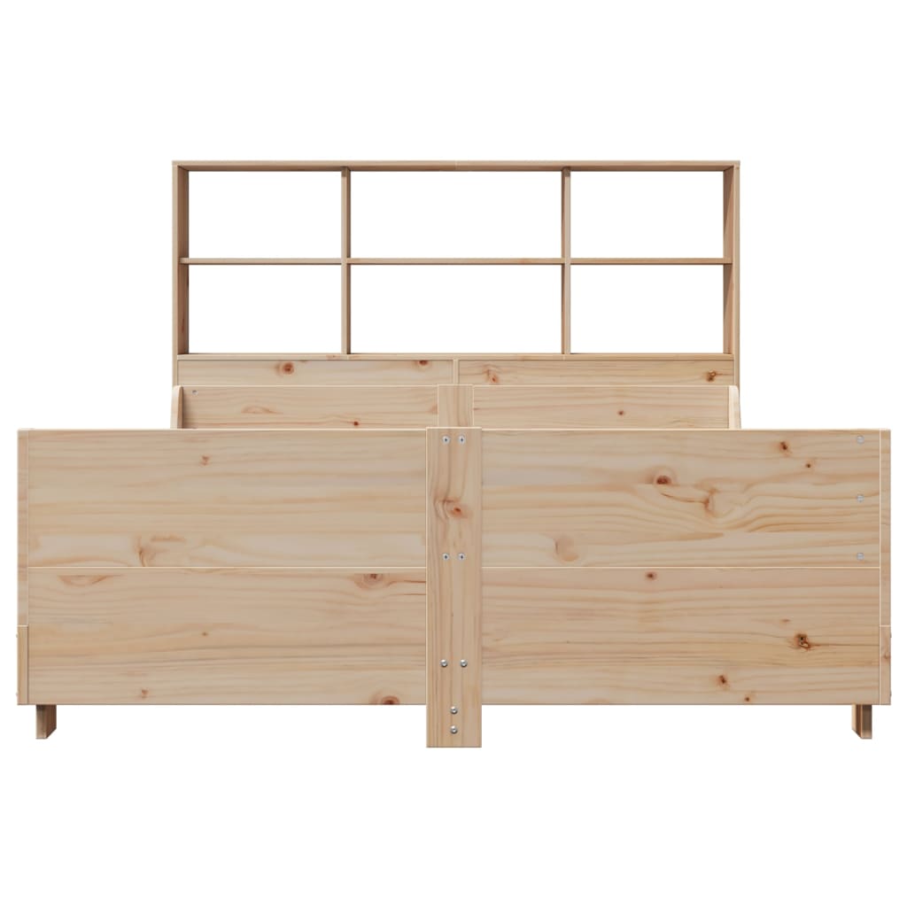 vidaXL Massivholzbett mit Regal ohne Matratze 140x200 cm