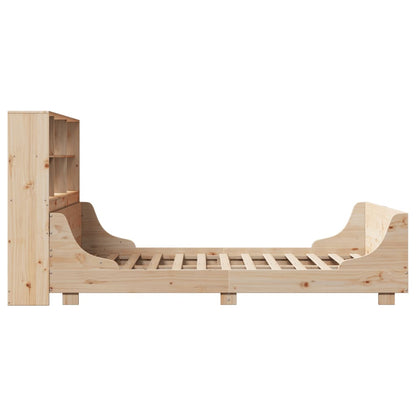 vidaXL Massivholzbett mit Regal ohne Matratze 140x200 cm