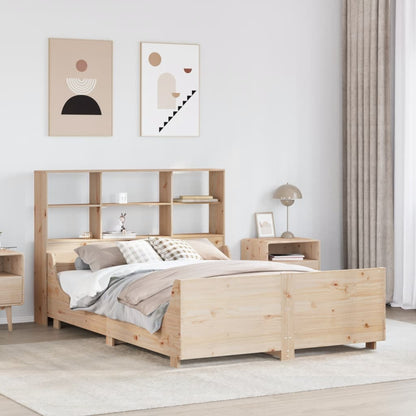 vidaXL Massivholzbett mit Regal ohne Matratze 140x200 cm