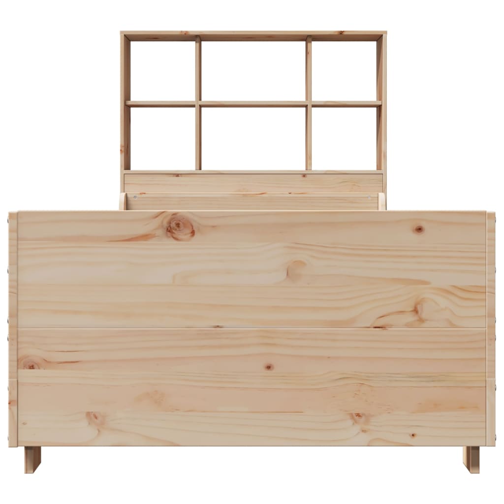 vidaXL Massivholzbett mit Regal ohne Matratze 90x200 cm Massivholz
