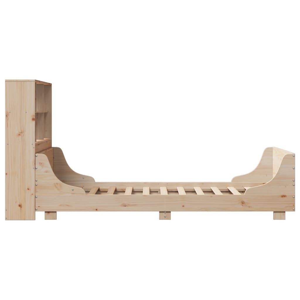 vidaXL Massivholzbett mit Regal ohne Matratze 90x200 cm Massivholz