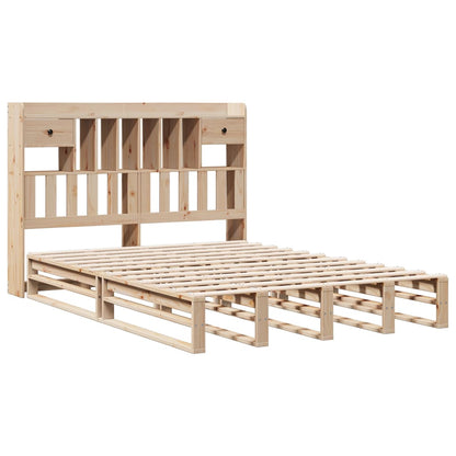 vidaXL Massivholzbett mit Regal ohne Matratze 150x200 cm Kiefernholz