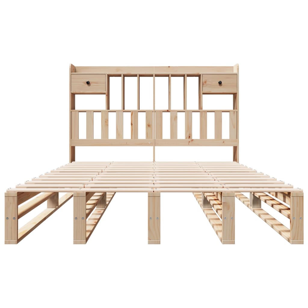 vidaXL Massivholzbett mit Regal ohne Matratze 150x200 cm Kiefernholz