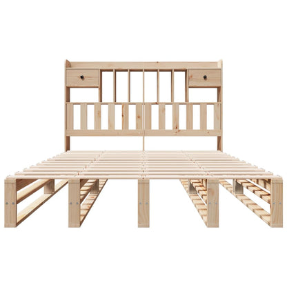 vidaXL Massivholzbett mit Regal ohne Matratze 150x200 cm Kiefernholz