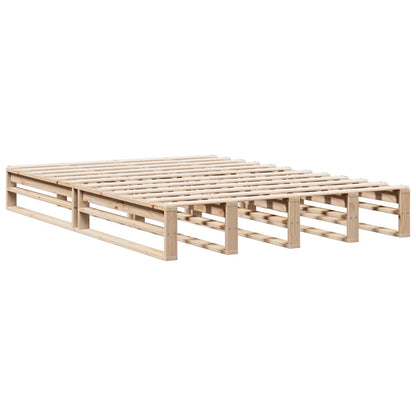vidaXL Massivholzbett mit Regal ohne Matratze 150x200 cm Kiefernholz