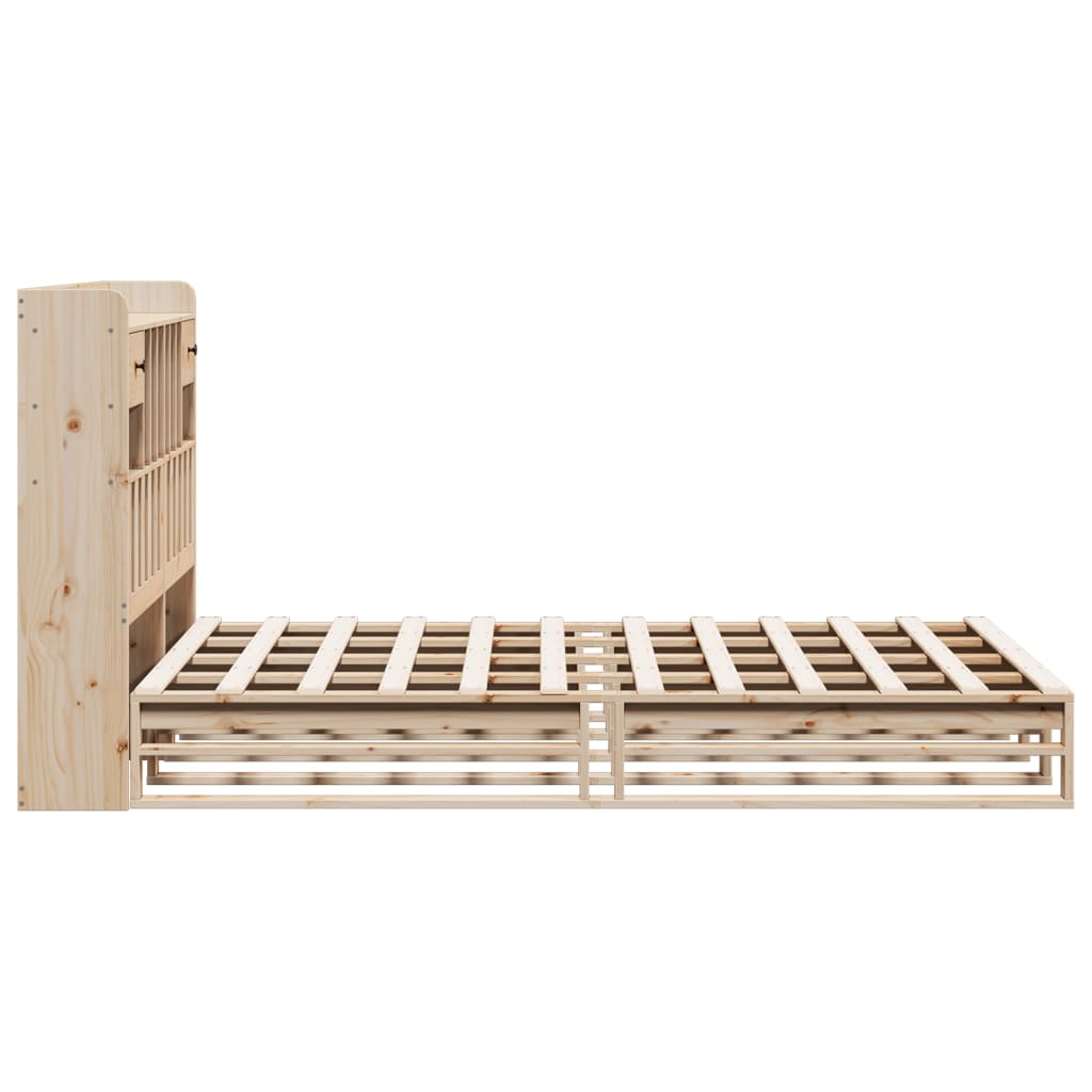 vidaXL Massivholzbett mit Regal ohne Matratze 150x200 cm Kiefernholz