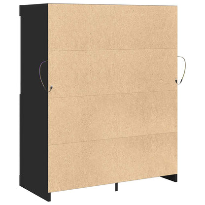 vidaXL Sideboard Schwarz 81x37x100 cm Holzwerkstoff