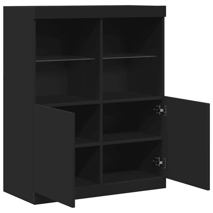 vidaXL Sideboard Schwarz 81x37x100 cm Holzwerkstoff