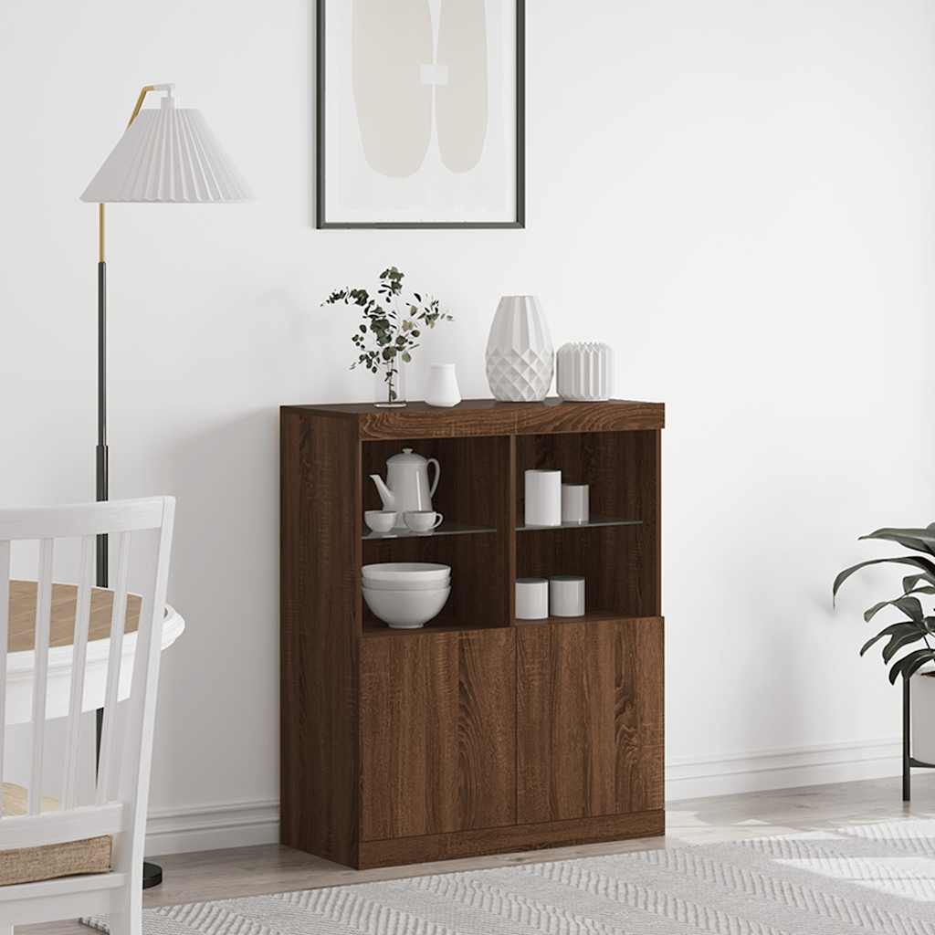 vidaXL Sideboard Braun Eichen-Optik 81x37x100 cm Holzwerkstoff