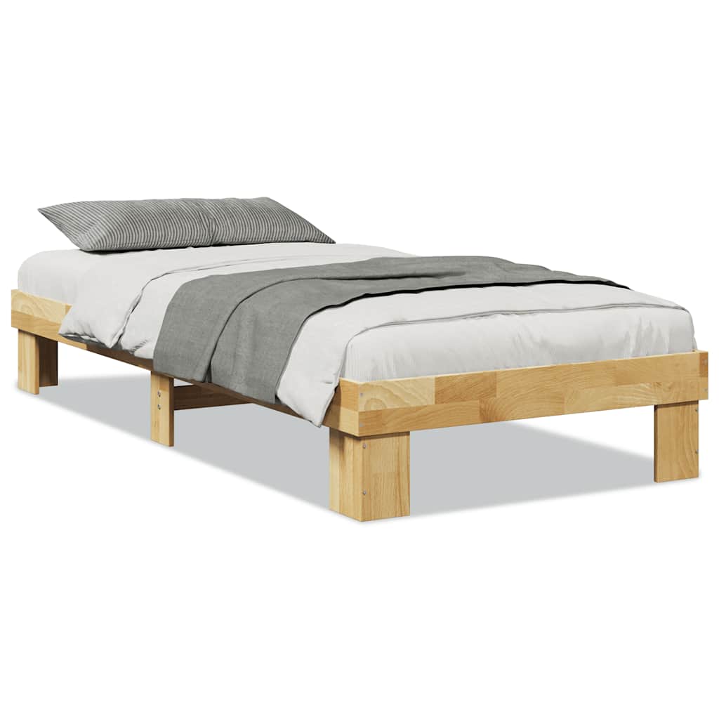 vidaXL Massivholzbett ohne Matratze 100x200 cm Eichenholz
