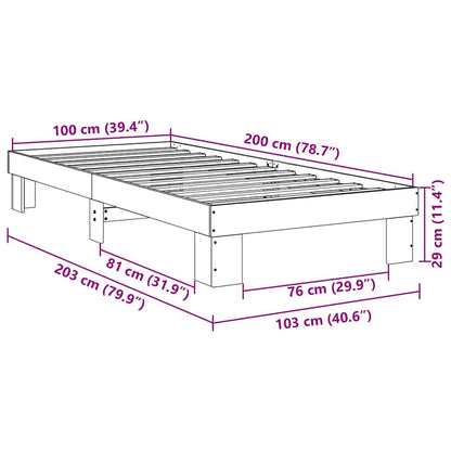 vidaXL Massivholzbett ohne Matratze 100x200 cm Eichenholz