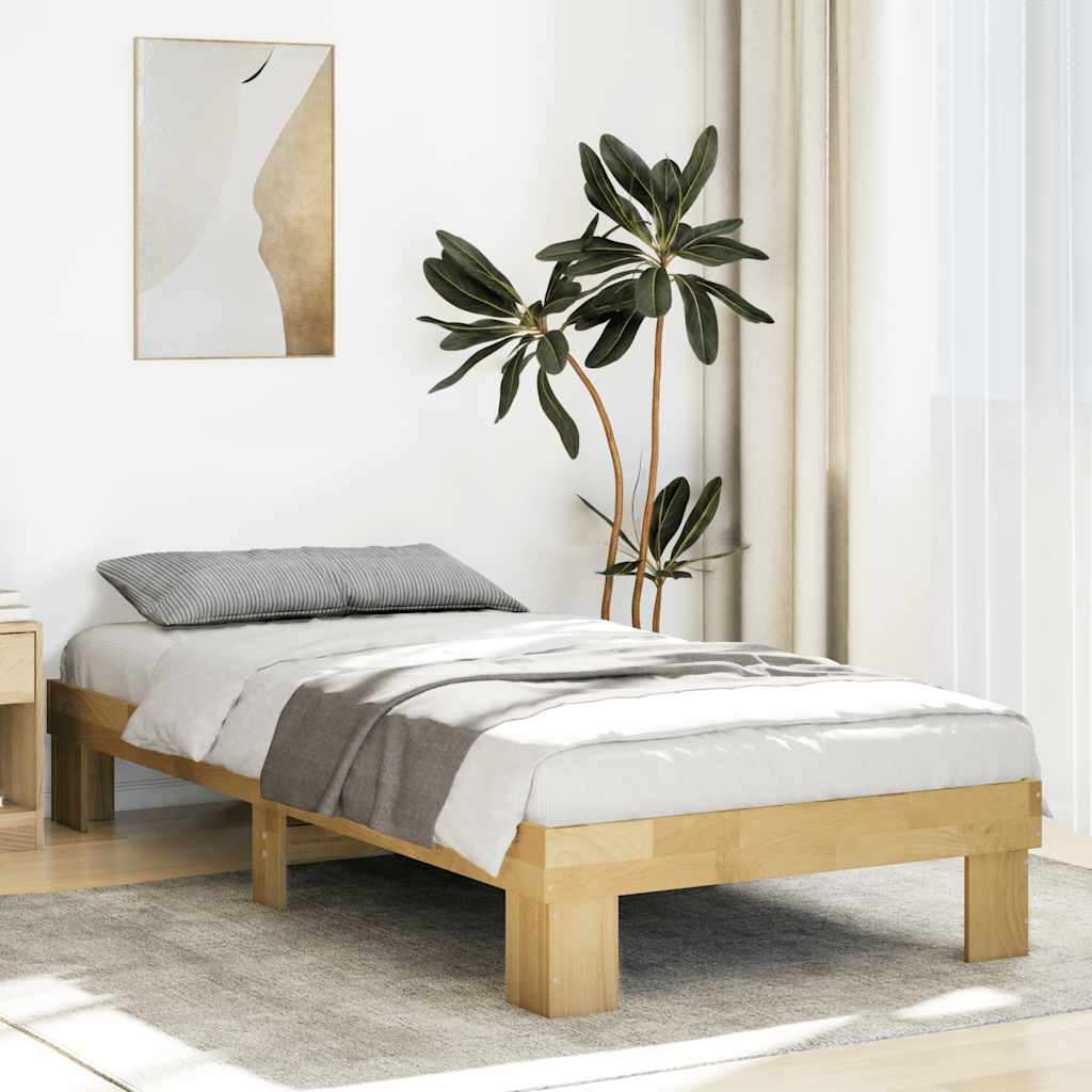 vidaXL Massivholzbett ohne Matratze 100x200 cm Eichenholz