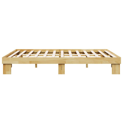 vidaXL Bettgestell ohne Matratze 135x190 cm Massivholz Eiche