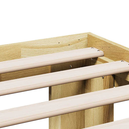 vidaXL Bettgestell ohne Matratze 135x190 cm Massivholz Eiche