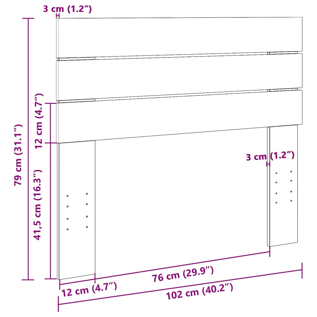 vidaXL Kopfteil 100 cm Massivholz Eiche