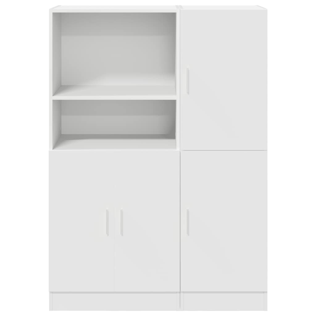 vidaXL Ensemble de 2 meubles de cuisine blanc Aggloméré