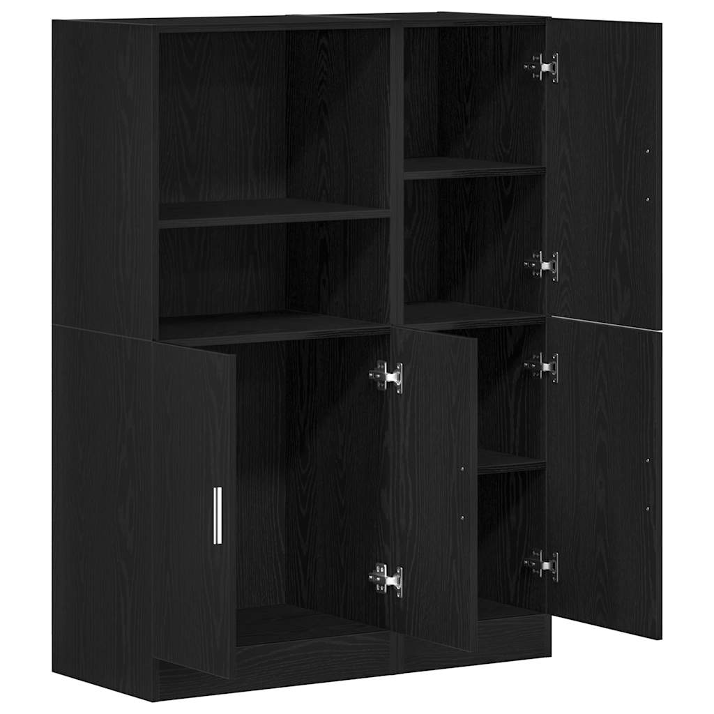 vidaXL 2-tlg. Küchenschrank-Set Schwarz Holzwerkstoff