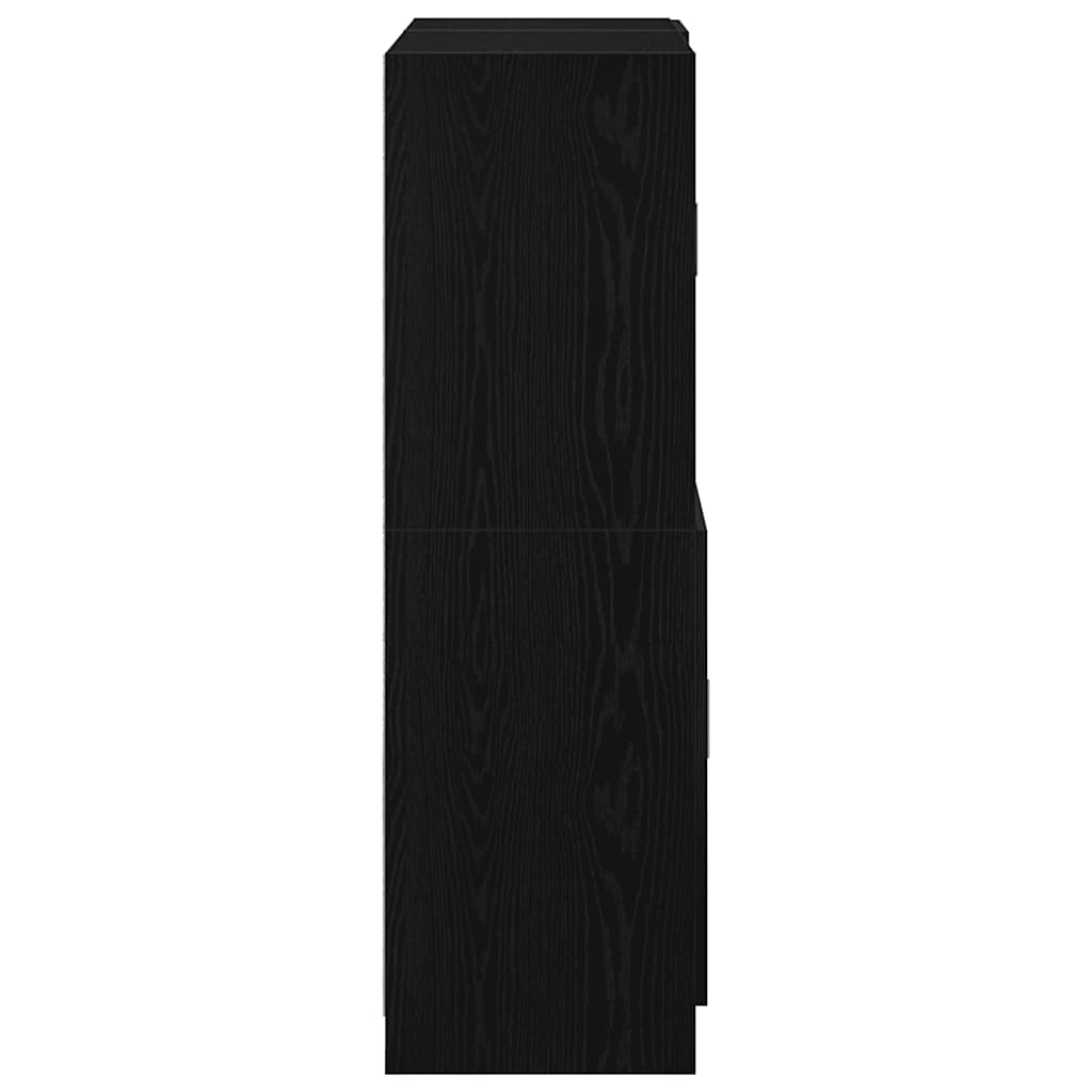 vidaXL 2-tlg. Küchenschrank-Set Schwarz Holzwerkstoff