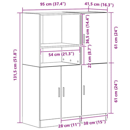 vidaXL 2-tlg. Küchenschrank-Set Sonoma-Eiche Holzwerkstoff