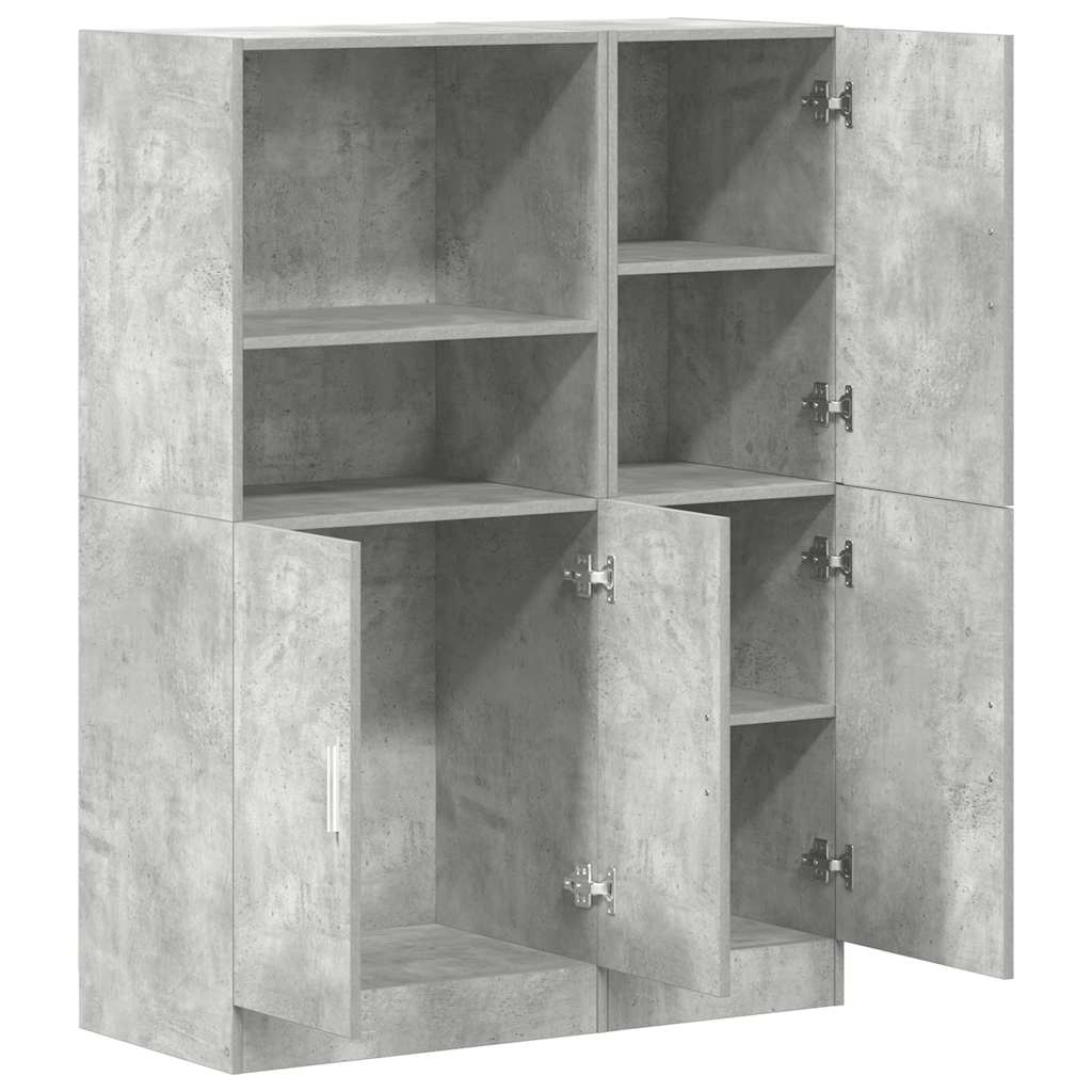 vidaXL Ensemble de 2 armoires de cuisine gris béton en bois d'ingénierie