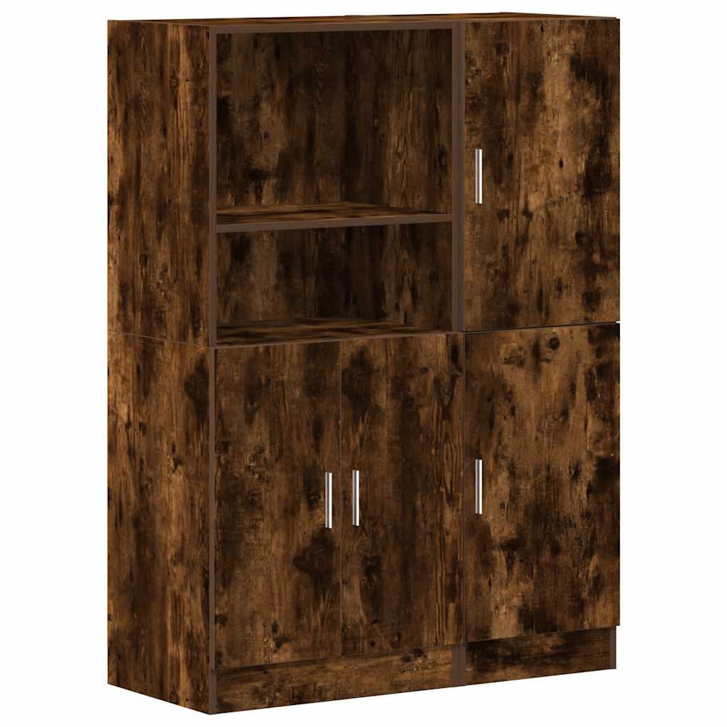 vidaXL 2-tlg. Küchenschrank-Set Räuchereiche Holzwerkstoff