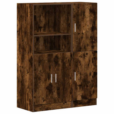 vidaXL 2-tlg. Küchenschrank-Set Räuchereiche Holzwerkstoff