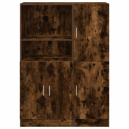 vidaXL 2-tlg. Küchenschrank-Set Räuchereiche Holzwerkstoff