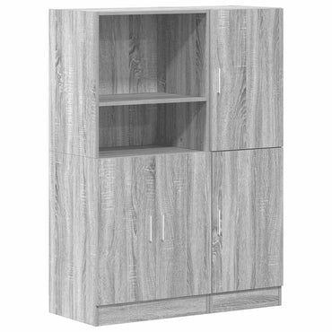vidaXL Ensemble de 2 meubles de cuisine gris en aggloméré coloris chêne sonoma