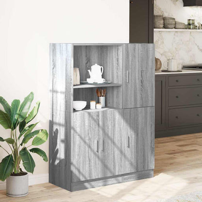 vidaXL Ensemble de 2 meubles de cuisine gris en aggloméré coloris chêne sonoma