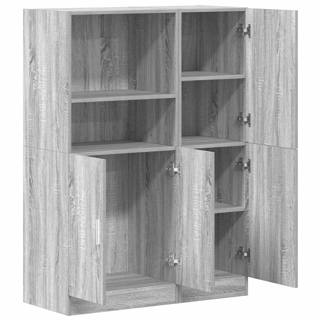 vidaXL Ensemble de 2 meubles de cuisine gris en aggloméré coloris chêne sonoma
