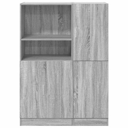 vidaXL Ensemble de 2 meubles de cuisine gris en aggloméré coloris chêne sonoma