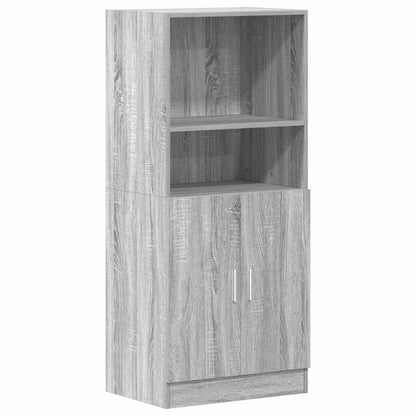 vidaXL Ensemble de 2 meubles de cuisine gris en aggloméré coloris chêne sonoma