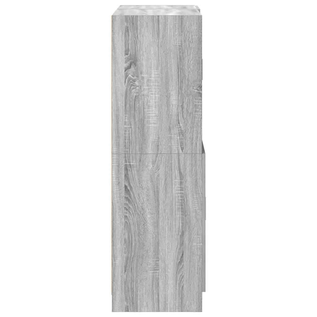 vidaXL Ensemble de 2 meubles de cuisine gris en aggloméré coloris chêne sonoma