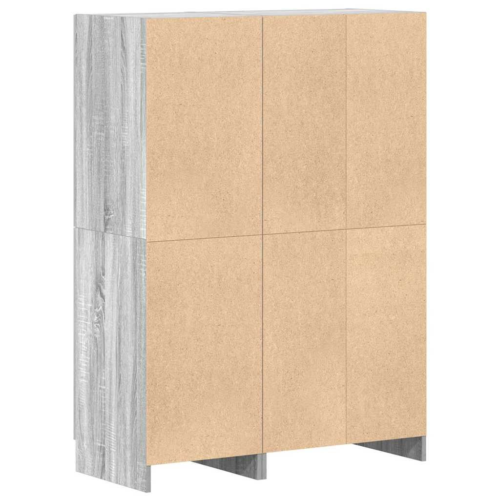 vidaXL Ensemble de 2 meubles de cuisine gris en aggloméré coloris chêne sonoma