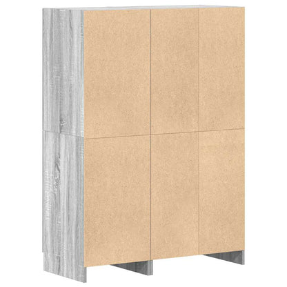 vidaXL Ensemble de 2 meubles de cuisine gris en aggloméré coloris chêne sonoma