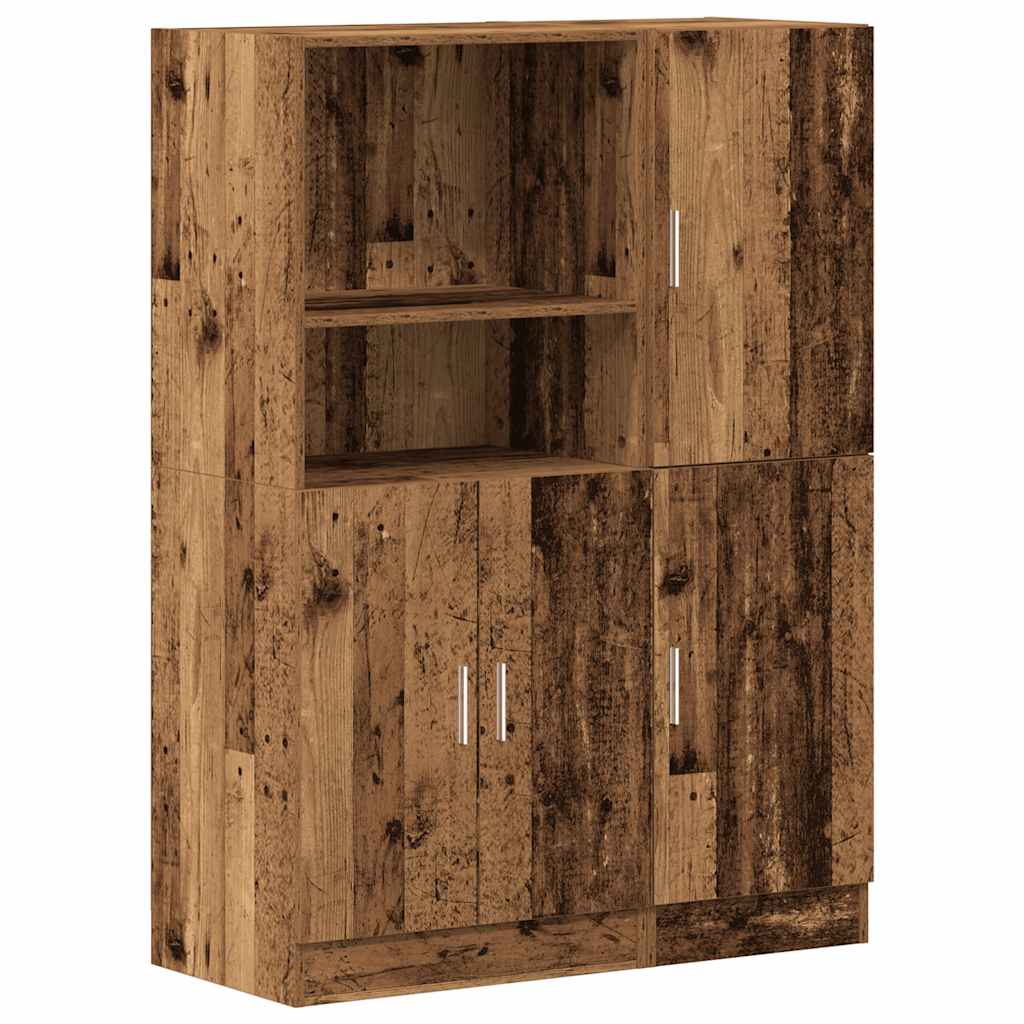vidaXL Meuble de cuisine 2 pcs aspect bois de récupération bois d'ingénierie