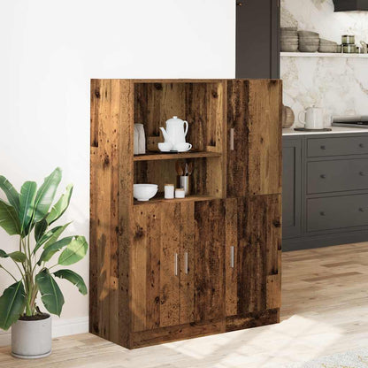 vidaXL Meuble de cuisine 2 pcs aspect bois de récupération bois d'ingénierie