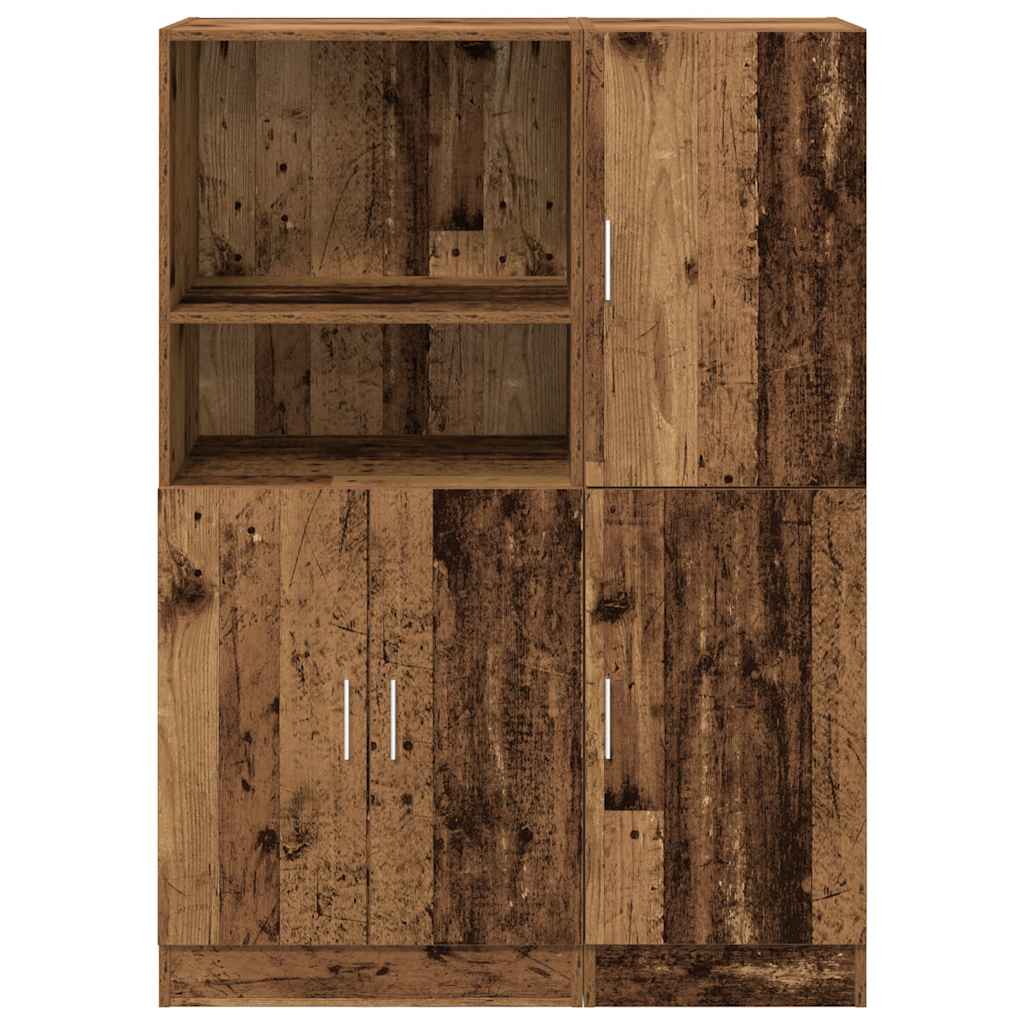 vidaXL Meuble de cuisine 2 pcs aspect bois de récupération bois d'ingénierie