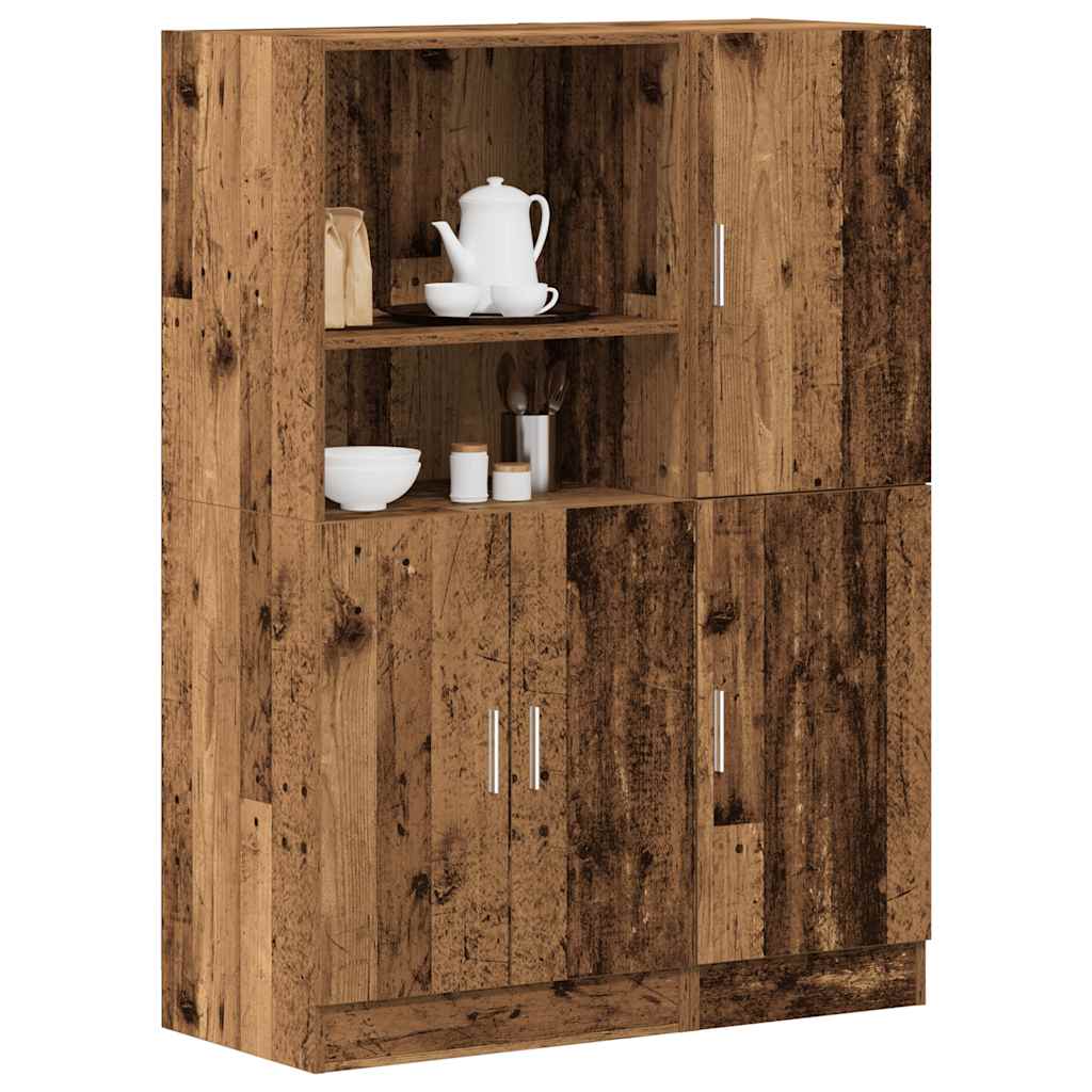 vidaXL Meuble de cuisine 2 pcs aspect bois de récupération bois d'ingénierie