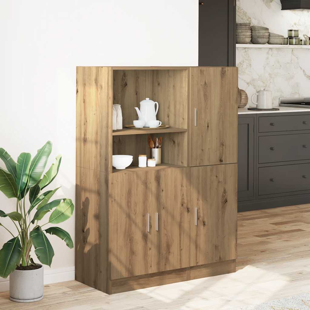 vidaXL 2-tlg. Küchenschrank-Set Artisan-Eiche Holzwerkstoff