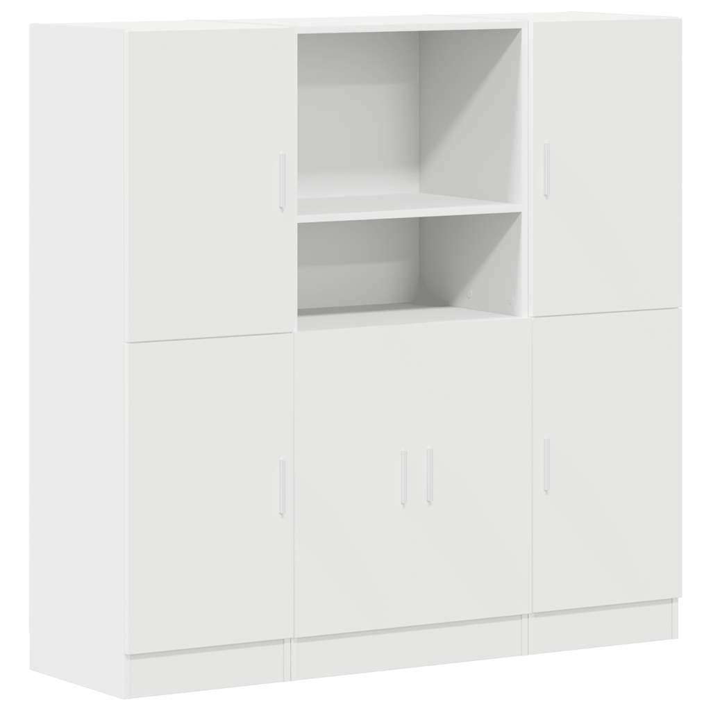 vidaXL Ensemble de 3 meubles de cuisine Blanc Bois d'ingénierie