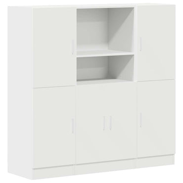 vidaXL Ensemble de 3 meubles de cuisine Blanc Bois d'ingénierie