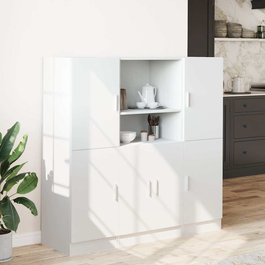 vidaXL Ensemble de 3 meubles de cuisine Blanc Bois d'ingénierie