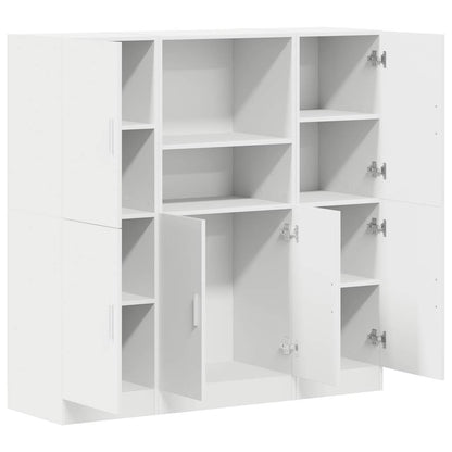 vidaXL Ensemble de 3 meubles de cuisine Blanc Bois d'ingénierie