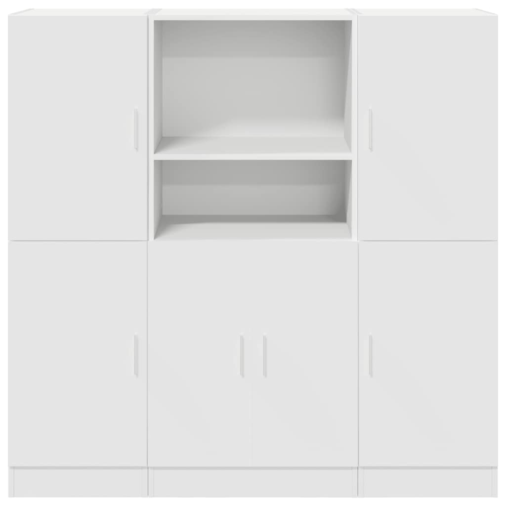 vidaXL Ensemble de 3 meubles de cuisine Blanc Bois d'ingénierie