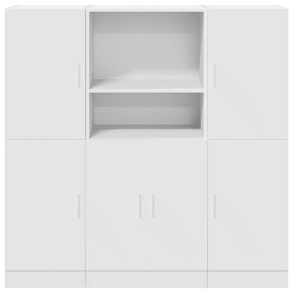 vidaXL Ensemble de 3 meubles de cuisine Blanc Bois d'ingénierie
